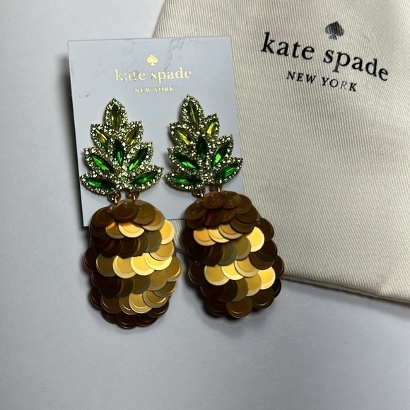 Kate Spade By The Pool Pineapple Statement Studs Earrings - Picture 5 of 13